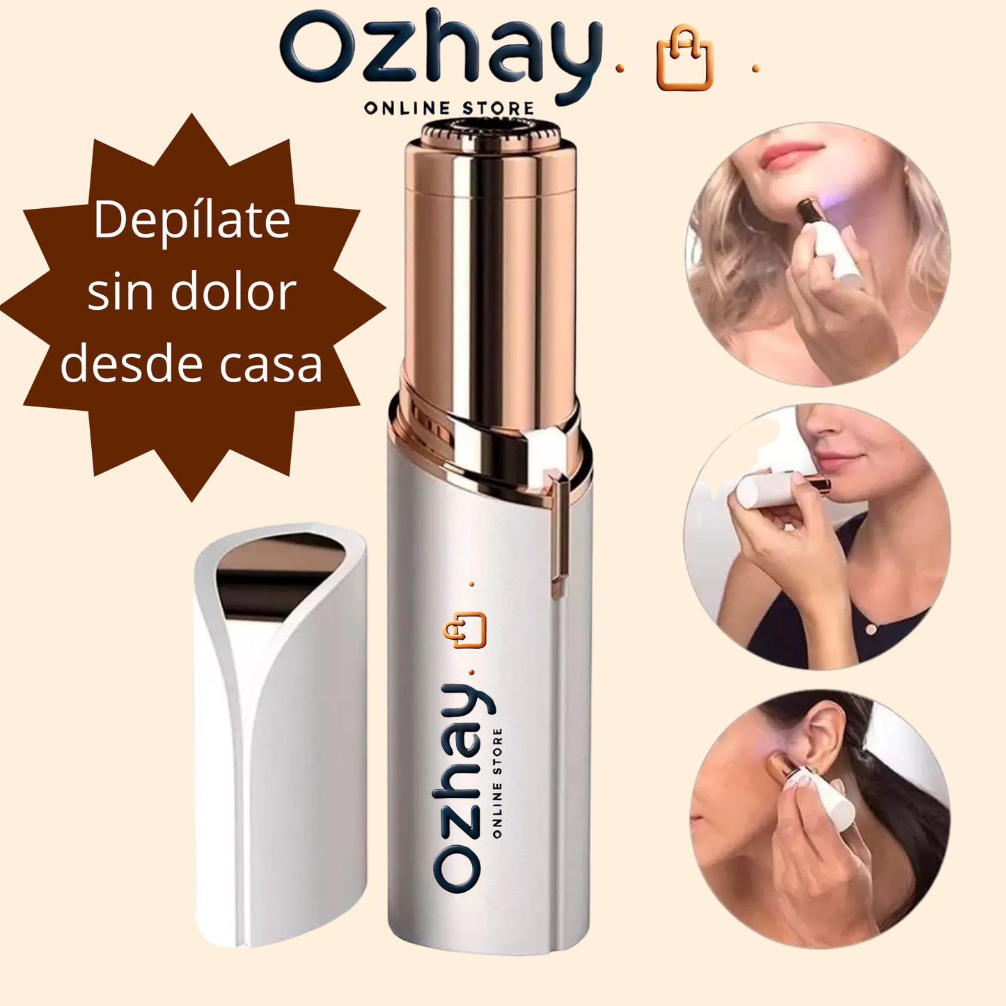 GlowKit™ 2 en 1 – Depiladora Facial + Cepillo Alisador
