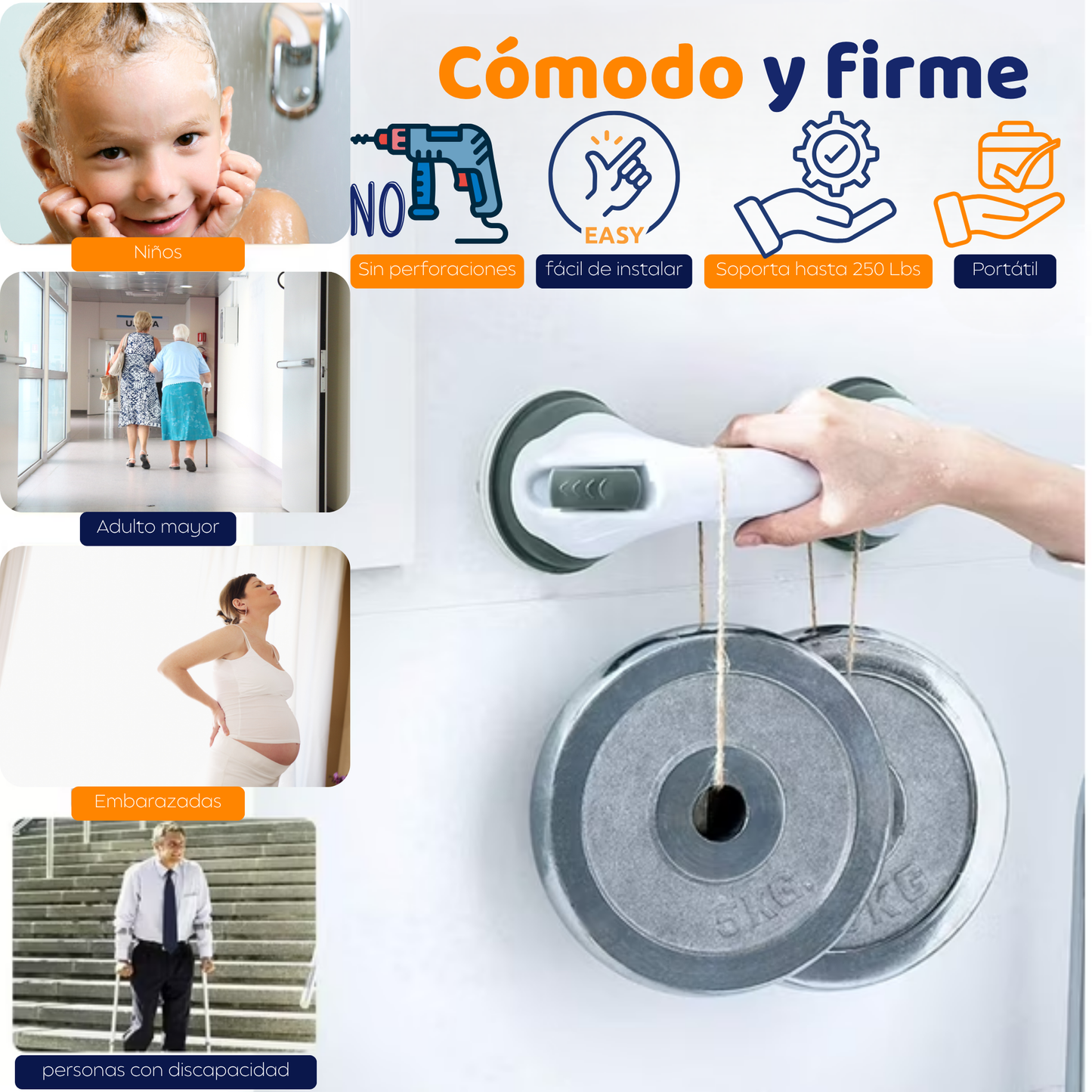 SafeGrip™ – Agarradera de Seguridad para Baño